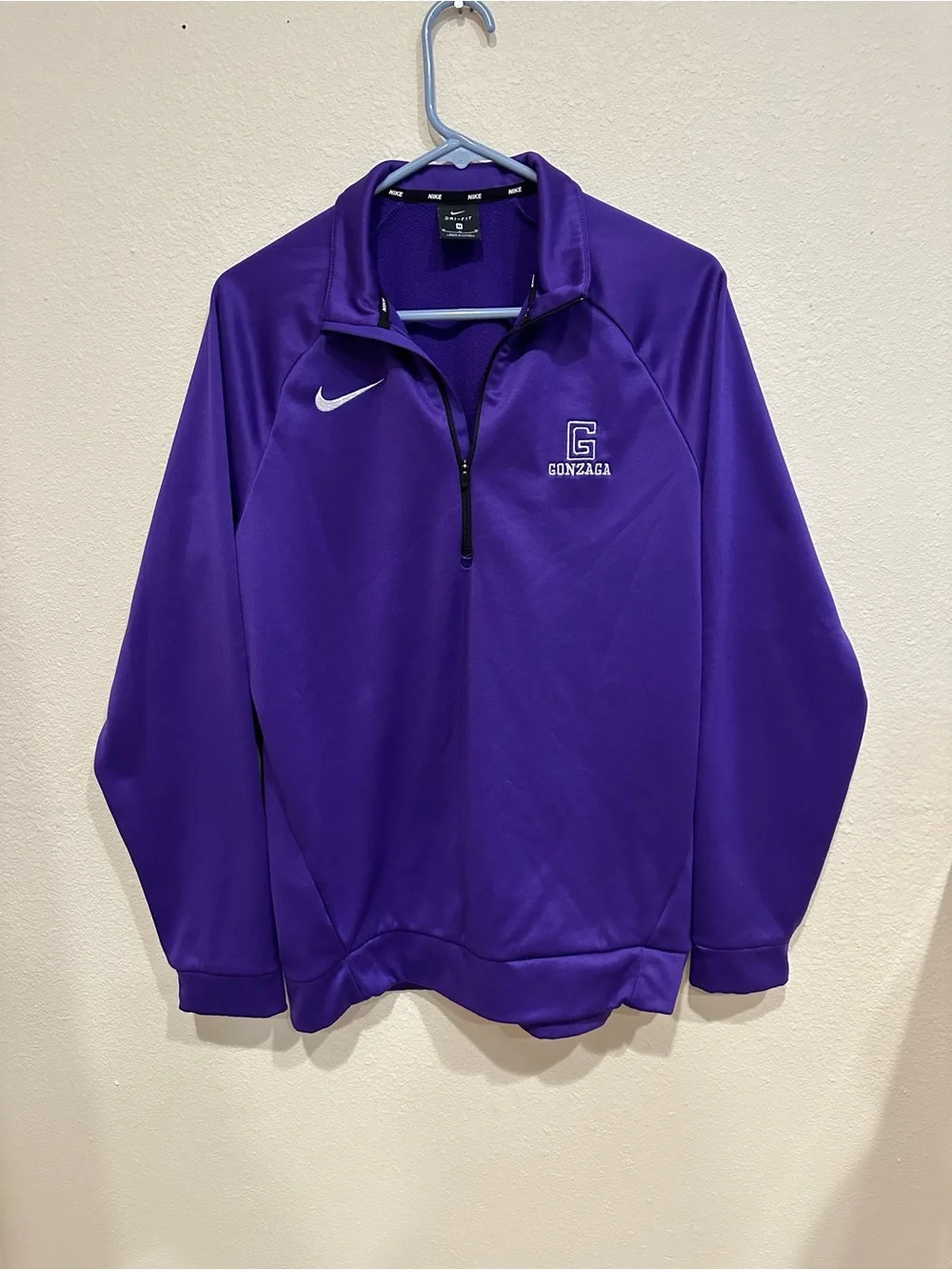 Nike Women’s Purple Gonzaga Quarter-Zip Performance Pullover Jacket—Size MEDIUM